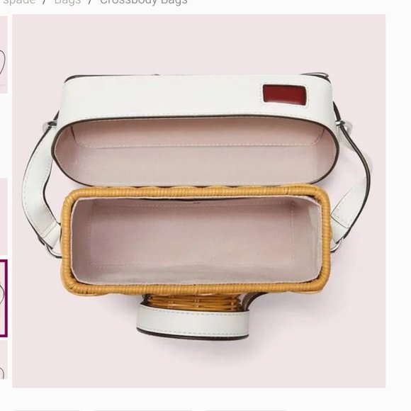 Kate Spade 3D Camera Crossbody | White Leather & Natural Wicker | Rare HTF NWT - Picture 5 of 17